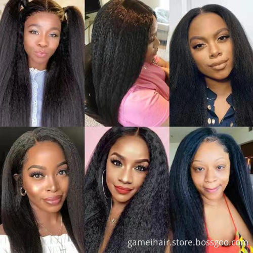 Afro Yaki kinky curly straight human hair bundles cuticle aligned Yaki hair bundles Brazilian virgin hair vendors